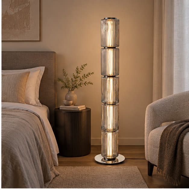 Astra floor lamp in a bedroom reading corner