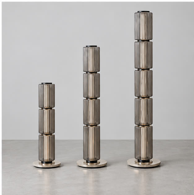 Three Astra floor lamp sizes aligned for scale