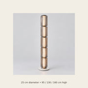 Astra floor lamp dimensions: 25 centimetres diameter and 95, 130 or 160 centimetres high