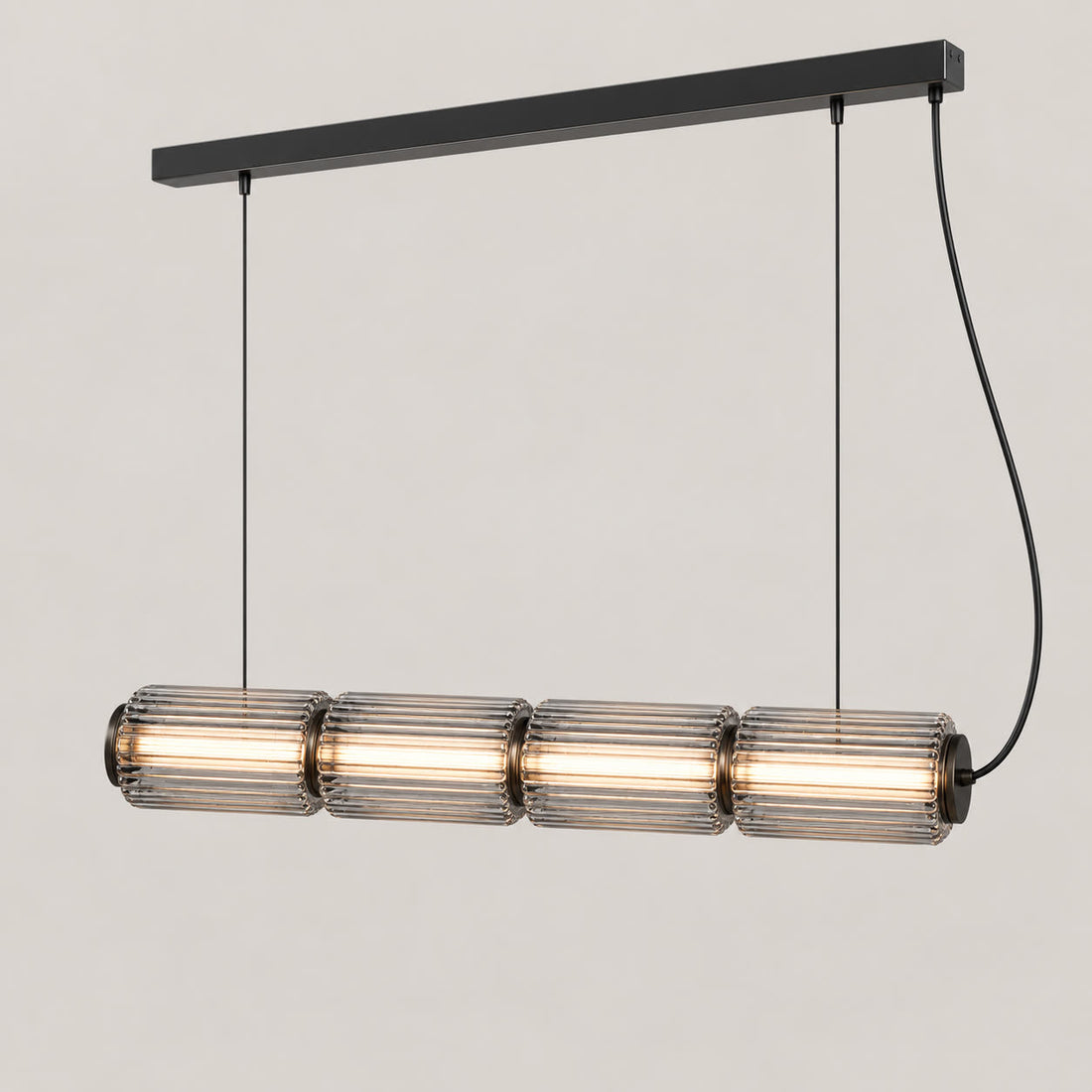 Astra Linear Glass Pendant Light in smoke grey