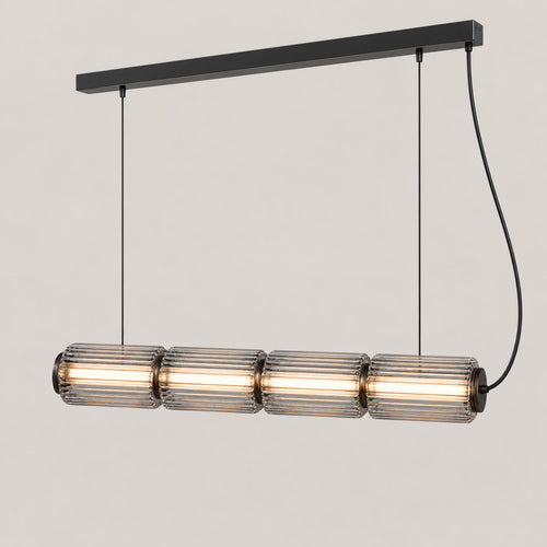 Astra Linear Glass Pendant Light in smoke grey