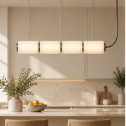 Milky-white Astra pendant in a cream kitchen