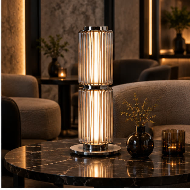 Medium Astra table lamp in a boutique lounge