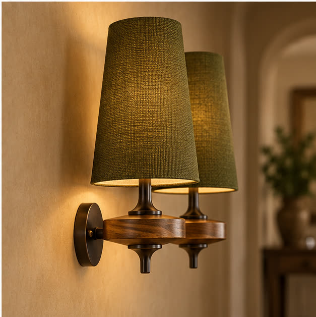 Side view showing the wall lamp projection