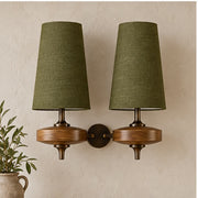 Auralis dual khaki wall lamp in daylight, switched off