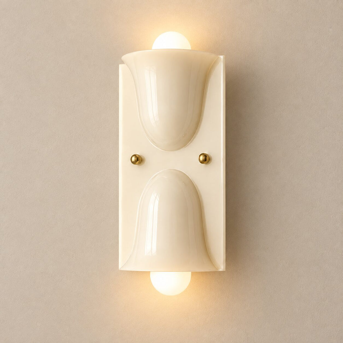 Auralis LED Wall Lamp in beige, front view