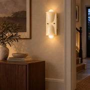 Beige Auralis LED Wall Lamp in a warm hallway