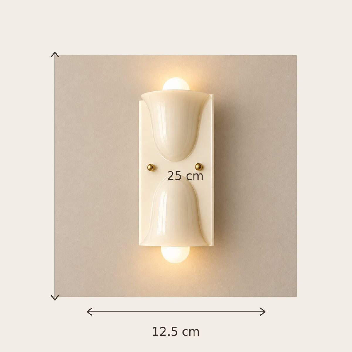Auralis LED Wall Lamp dimensions: 25 by 12.5 centimetres