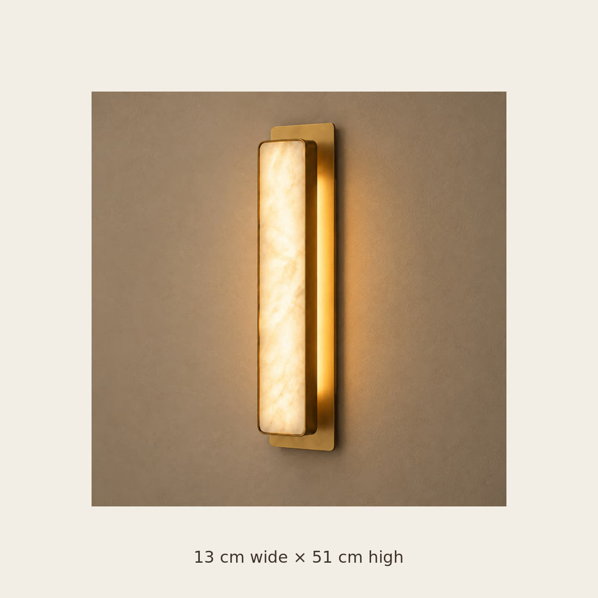 Auralis Marble Wall Light dimensions: 13 by 51 centimetres