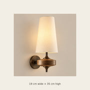 Auralis Single White Fabric Wall Light dimensions: 19 by 35 centimetres
