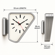 Aurelian clock dimensions: 33 cm long, 28 cm high, 18.5 cm canopy
