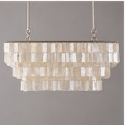 Capri linear shell chandelier in daylight, switched off