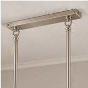 Suspension rods and linear ceiling canopy detail