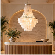 Capri tiered chandelier at a boutique reception