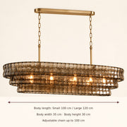Étoile chandelier dimensions and adjustable chain