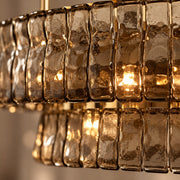 Close detail of Étoile rippled grey glass
