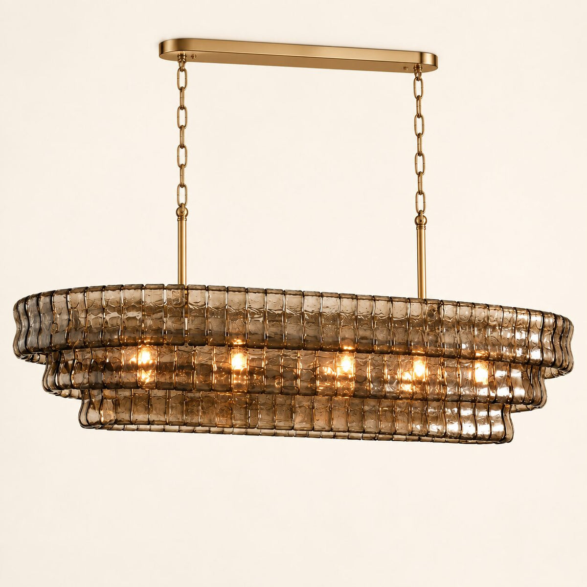 Étoile grey glass chandelier product hero