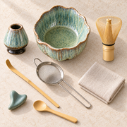 HanaKyo Matcha Set with all eight included components arranged overhead