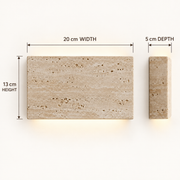 Lumo wall light dimensions: 20 cm wide, 13 cm high and 5 cm deep