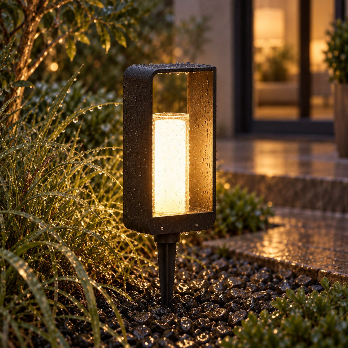 IP65 LumoEdge outdoor light after rain