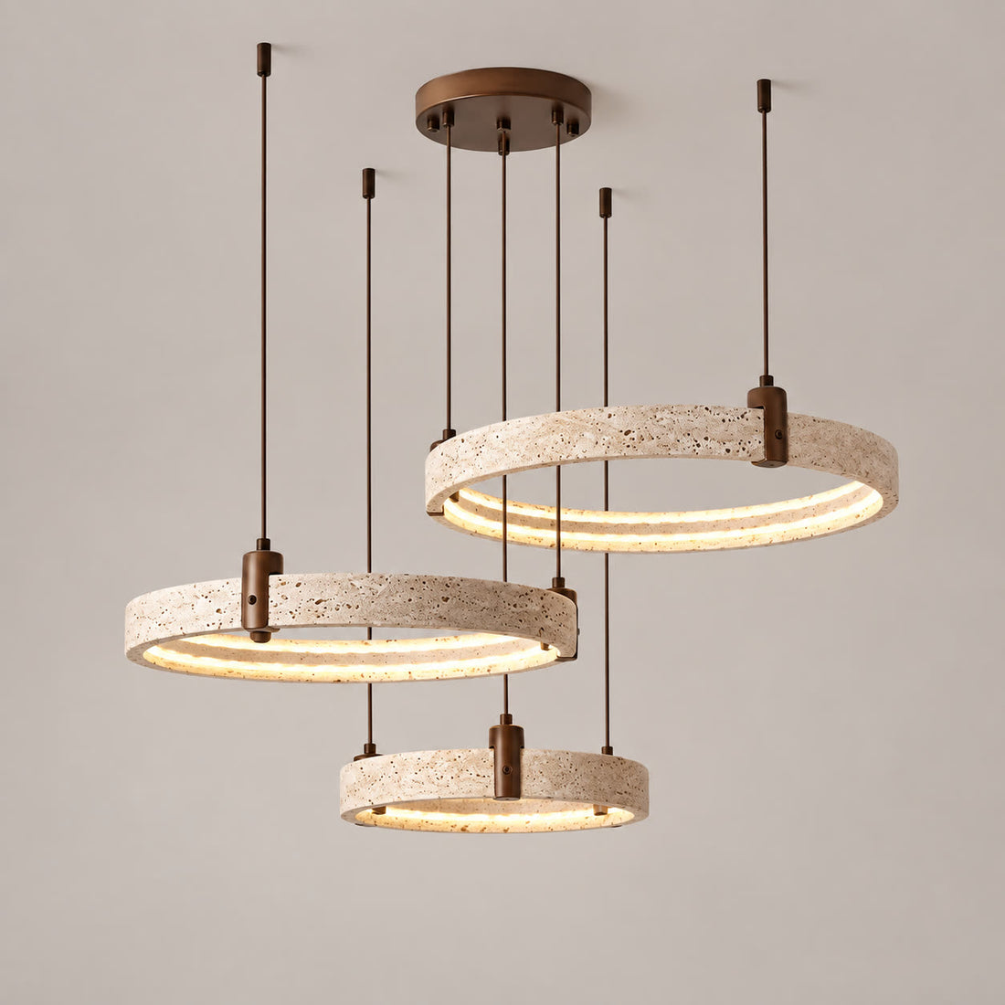 TerraStone illuminated stone ring pendant on a warm neutral background
