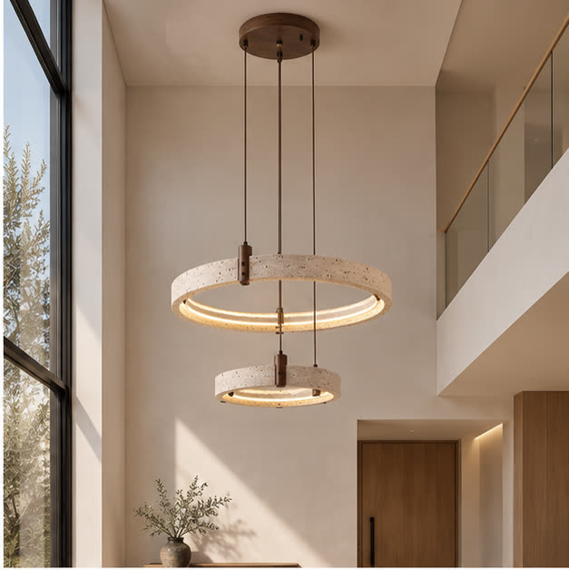 Two-ring TerraStone pendant in a tall entrance