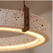 Natural stone, wood and integrated LED detail