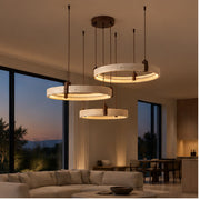 TerraStone pendant in an open-plan living room at dusk