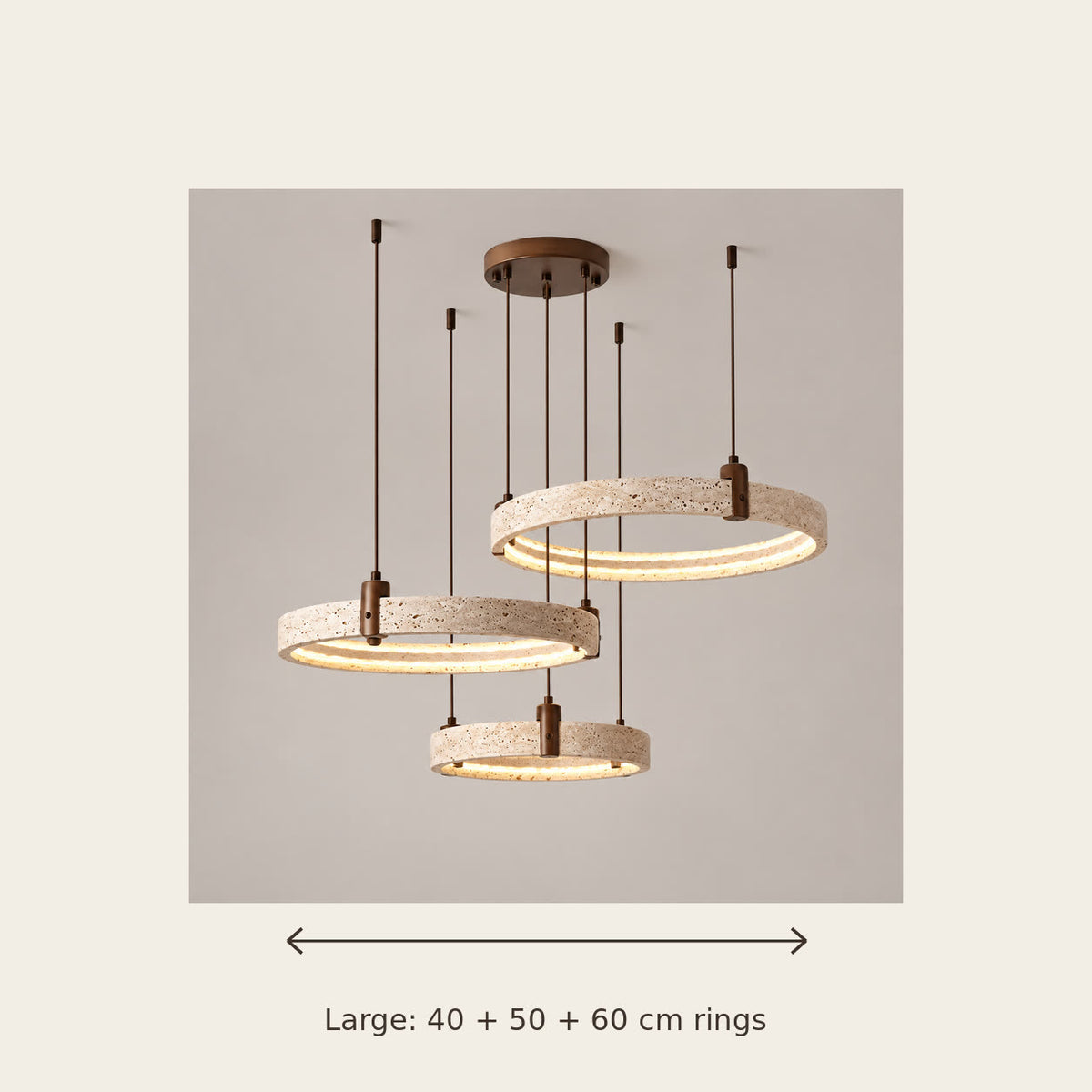 Large TerraStone ring diameters: 40, 50 and 60 centimetres